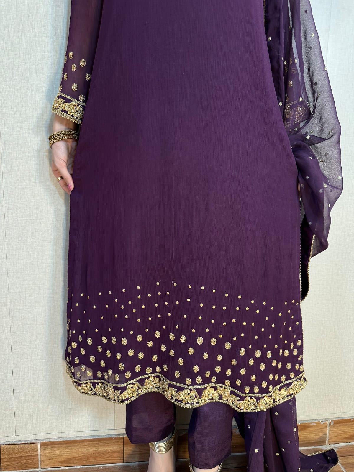Stunning Purple Color Vichitra Silk Stitched Salwar Kameez For Party