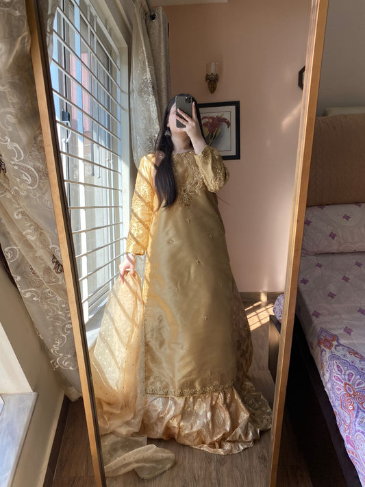 Lemon Yellow Shirt and Lehenga